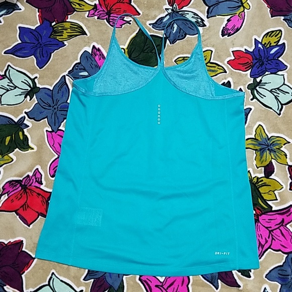 Nike Turquoise Dri-Fit Racerback-like Tank - Picture 2 of 5